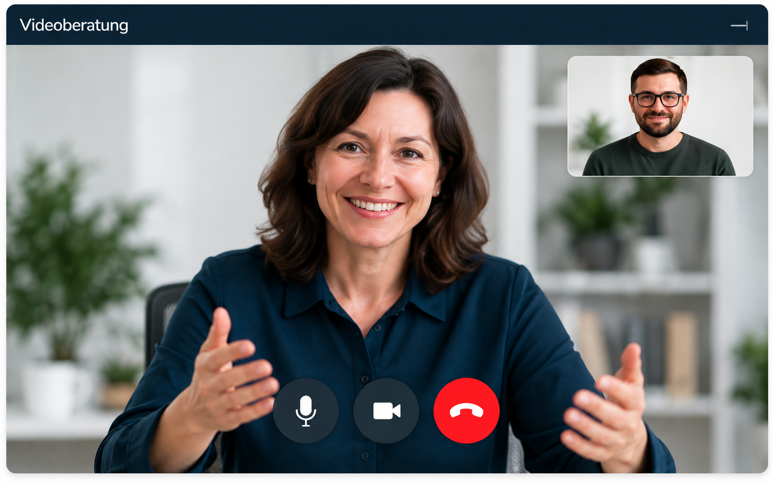 Illustration einer Videoberatung Illustration einer Videoberatung